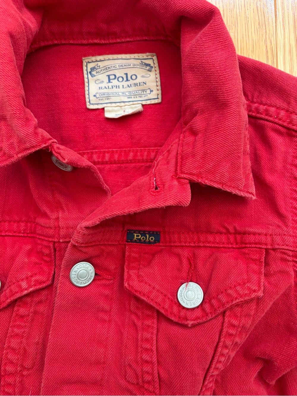 Polo Ralph Lauren Kids Red Denim Jean Jacket